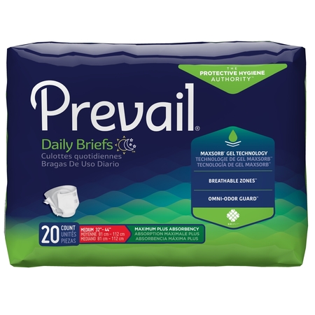 PREVAIL Incontinence Brief M Mat Body Shape, Maximum, PK 20 PV-012/1